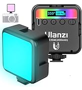 VIJIM Ulanzi VL49 RGB Video Light w 3 Cold Shoe,Mini Rechargeable LED Camera 360degFull Color Por...
