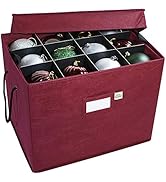 612 Vermont Christmas Ornament Storage Box with Adjustable Acid-Free Dividers, 3 Removable Trays ...