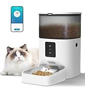 WiFi Automatic Cat Feeder, Cat Food Dispenser with 10s Voice Recorder, Pet Feeder up to 10 Meals ...
