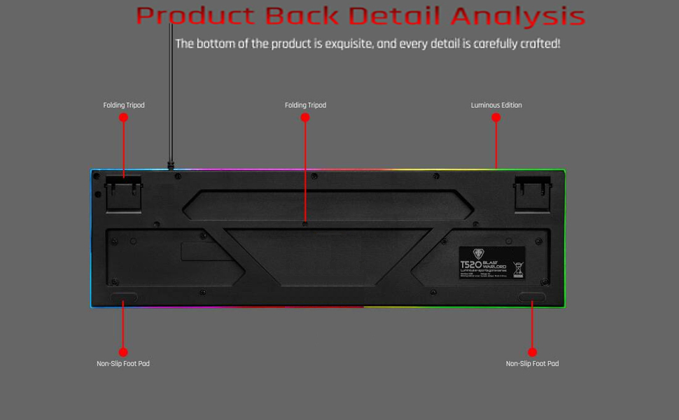 Wired Crack Rainbow Gaming Keyboard,