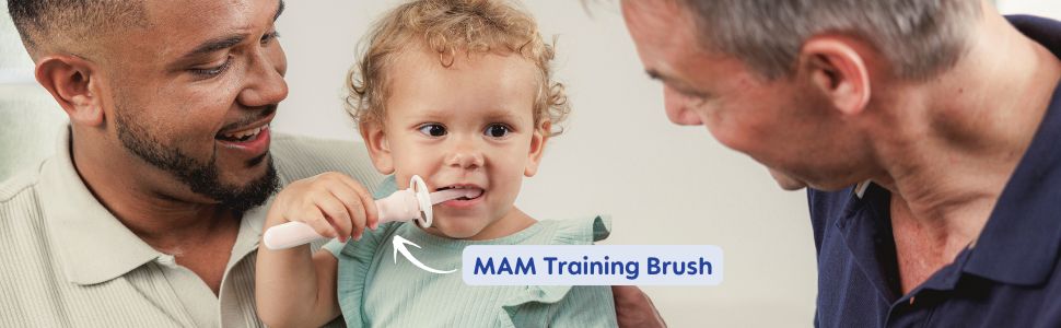 Baby brushing teeth
