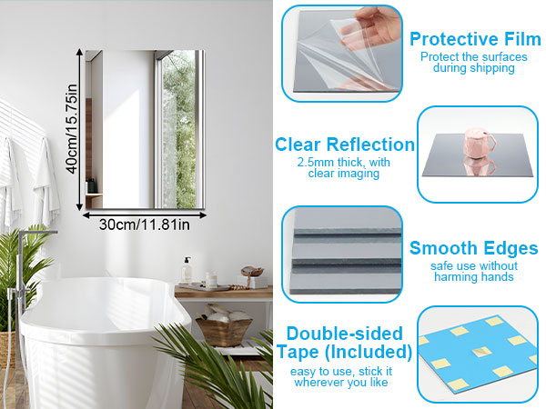 frameless mirror tiles