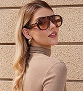 Colrea Oversized Polarized Aviator Sunglasses for Women Men Retro Big Round Aviators Trendy 70s V...