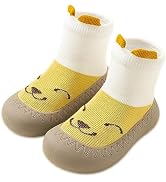 Exegawe Baby Sock Shoes Rubber Sole - Unisex Toddler Non-Skid Walking Sock Shoes Infant Floor Sli...