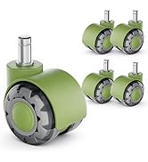 TESUMI Office Chair Caster Wheels 2" Inch Dual Wheel Roller Blade Rubber Caster Replacement, Univ...