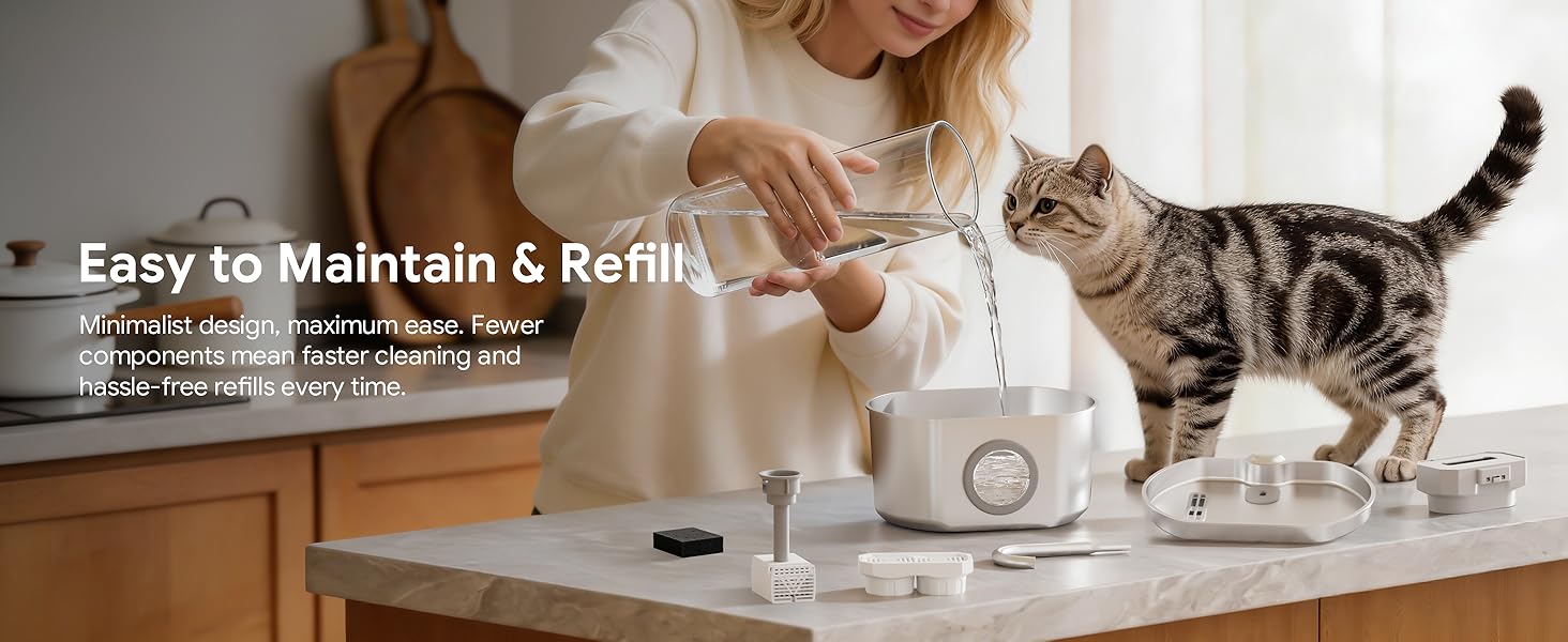 A minimalist design with fewer components allows for faster cleaning and effortless refills.