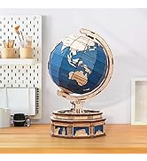 ROKR 3D Wooden Globe Model - Geographical Science Mechanical Assembly Building Set for Adults, DI...