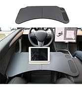 EVFITUS for Tesla Model Y 3 Food Tray Desk for Laptop Foldable Car Table for Eating Travel Multip...