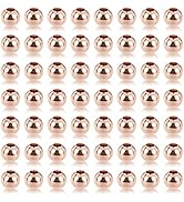 PH PandaHall 100pcs Spacer Beads, 3mm Smooth Loose Beads Seamless Ball Beads Metal Round Spacers ...