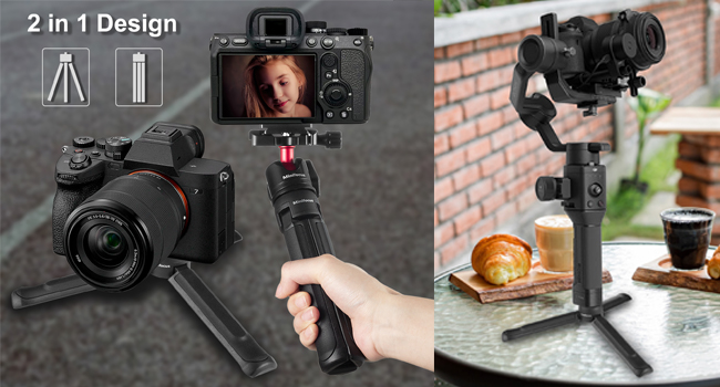 Camera Tripod Desktop Tabletop Stand Compact Tripod with 1/4" Screw, Phone Tripod Stand