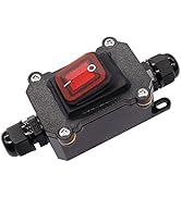 TWTADE Outdoor IP67 Waterproof Inline Cord Switch 20A DC 12V 2 Position 4Pin DPST On-Off Toggle S...