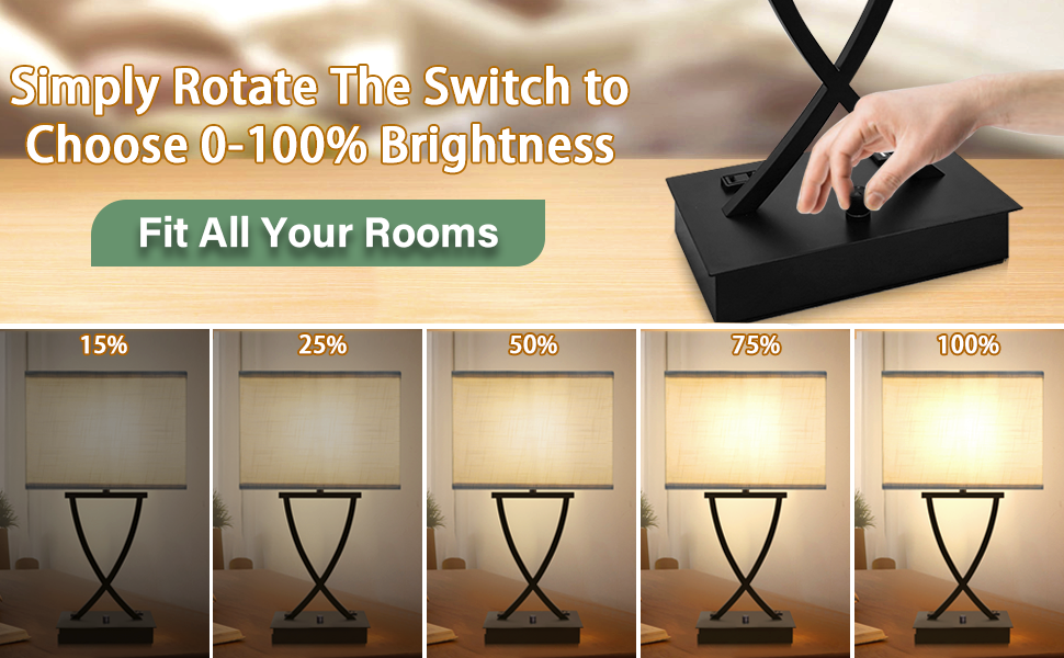 lamp with usb port and outlet
