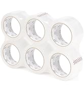 ROSEUP 6 Rolls Clear Packing Tape, Heavy Duty Packaging Tape Designed for Moving Boxes, Shipping,...