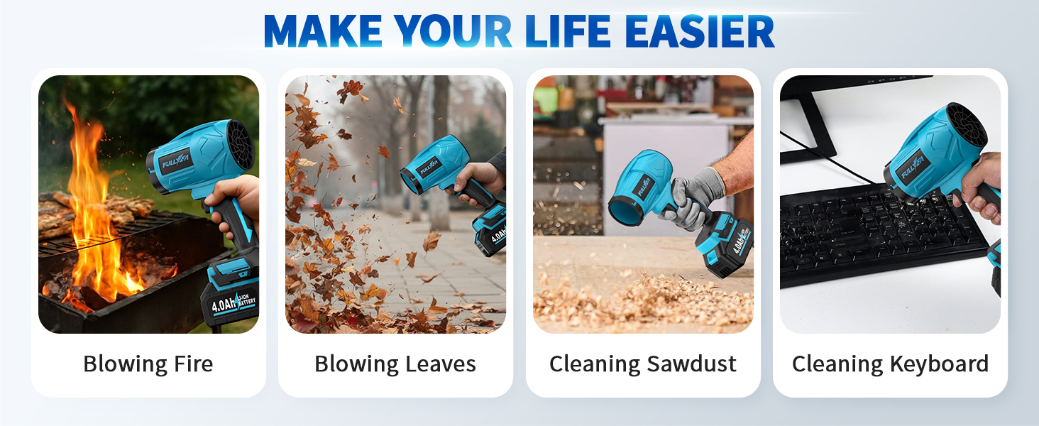 Cordless Leaf Blower Portable, Lightweight Air Duster One-handed Easy Use