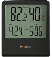 Indoor Thermometer, Room Thermometer and Hygrometer with Clock, Temperature and Humidity Meter wi...