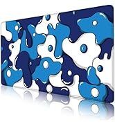 Gaming Mouse Pad for Desk,Large Cute Mousepad Laptop,Japanese Geometric Blue Anime Mous...