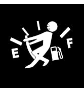 Diamall Car Funny Fuel Lid Decal, 5.12" x 3.74" Reflective Fuel Gauge Empty Stickers, Vinyl Self-...