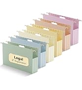NORDUN Extra Capacity Legal Size Plastic Hanging File Folders,Reinforced 2" Pastel Expanding Pock...