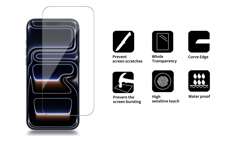 Glass Screen Protector Compatible for iPhone 17 17 Pro 6.3 inch HD Screen Tempered Glass