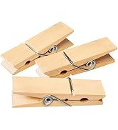 Clothes Pins Wooden Clothespins, 15 PCS Sturdy and Heavy Duty Natural Wood Clips for Hanging Clot...