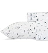 Eddie Bauer - Twin Sheet Set, Cotton Percale Bed Sheets, Crisp &amp; Cool Bed Sheets, Ideal Dorm Esse...