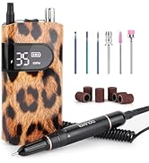 Lavinda 35000RPM Electric Nail Drill, Professional Cordless Nail Drill Machine Portable Rechargea...