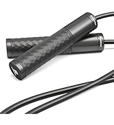 BURNCALO Weighted Jump Rope for Men, Women (1.5LB) - Alloy Steel Handles, Speed Skipping Rope, Gy...