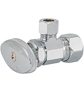 Eastman 5/8 Inch OD Compression x 3/8 Inch OD Compression Multi-Turn Angle Stop Valve, Brass Plum...