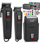 LQT Professional Hair Clippers&amp;Trimmers Set for Men - Waterproof Cordless Electric Hair Clipper, ...
