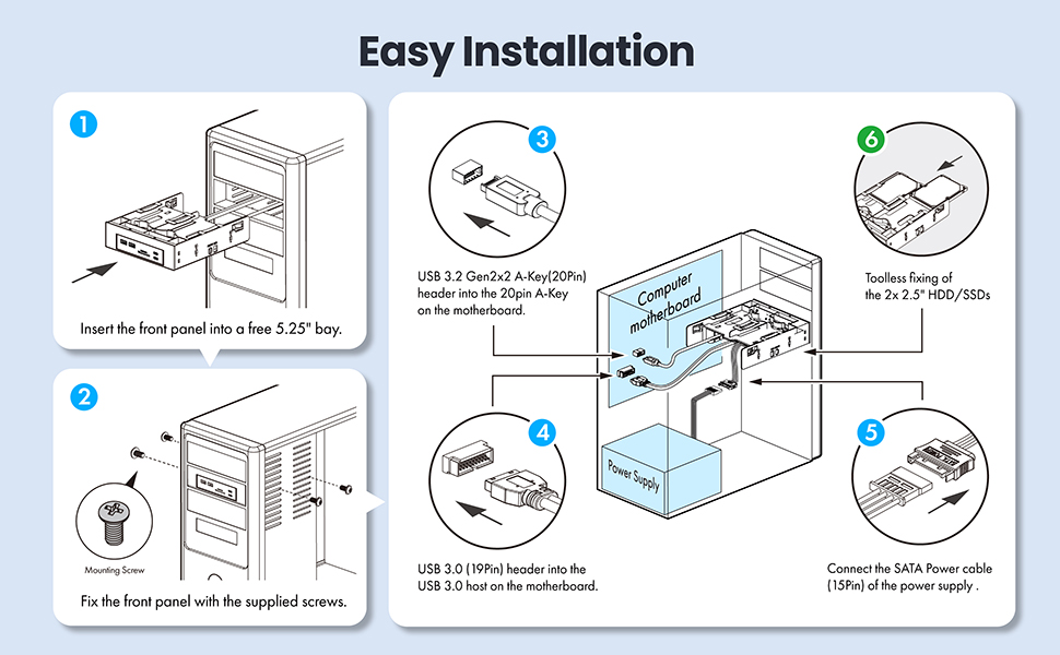 front panel USB 3.2 Gen 2 Type C port