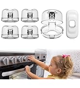 BBsecure Stove Knob Covers - 5+1 Pack Heat Resistant Gas Stove Knob Covers with Child Proof Lock ...