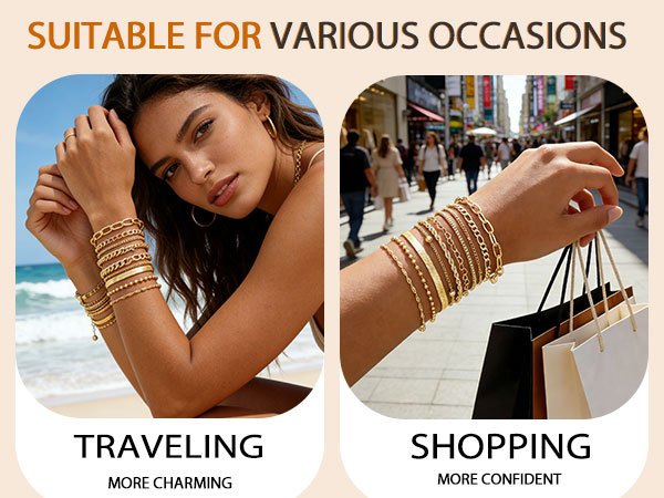gold bracelet set for women