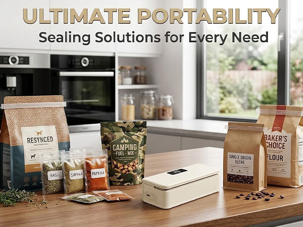 mini bag sealer with cutter and magnet
