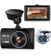 Dual Dashcams for Cars Front and Rear,1080P Super Night Vision Dash Cam Front and Rear,3" IPS Dua...