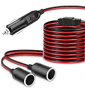 Electop 1 to 2 Car Cigarette Lighter Splitter Adapter Power Charger Port, 6Ft Cigarette Lighter E...
