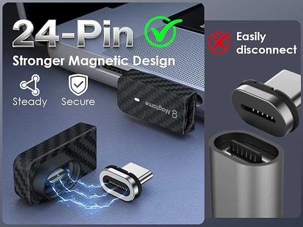 usb c magnetic adapter black right angle