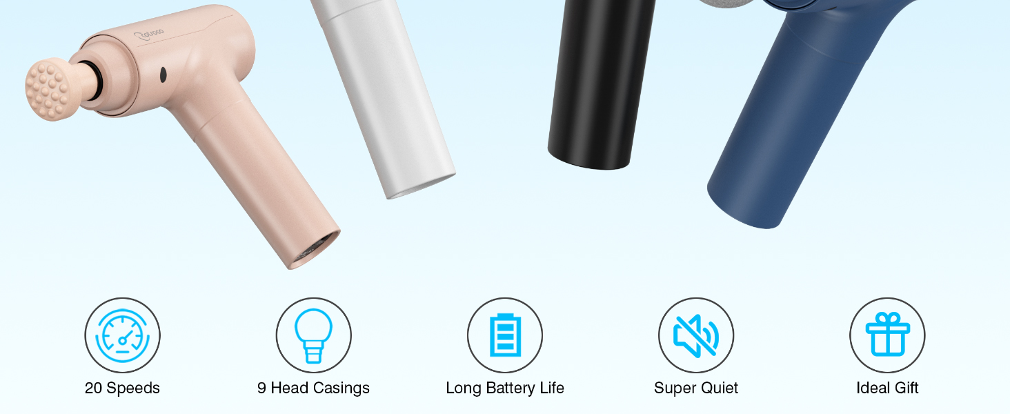 cotsoco Massage Gun with Heat for Pain Relief, Deep Tissue Percussion Massager with 20 Speeds