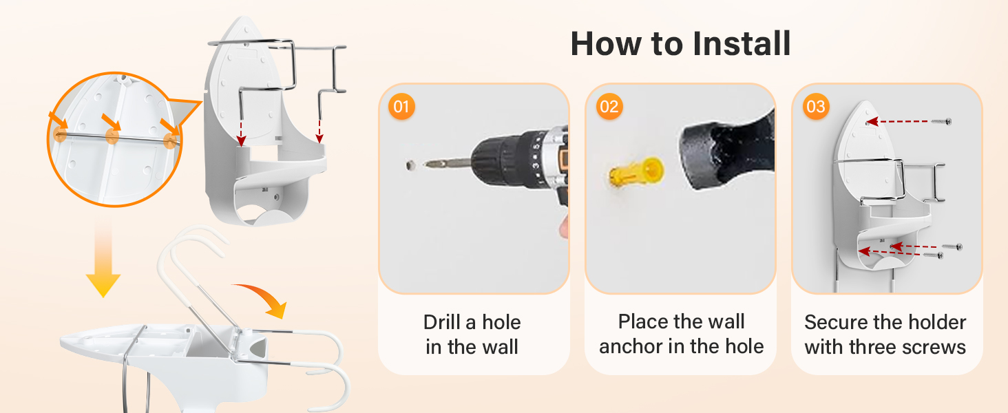 ironing board holder hanger iron Ironing Board Holder Wall Mount Hanger wall mount and