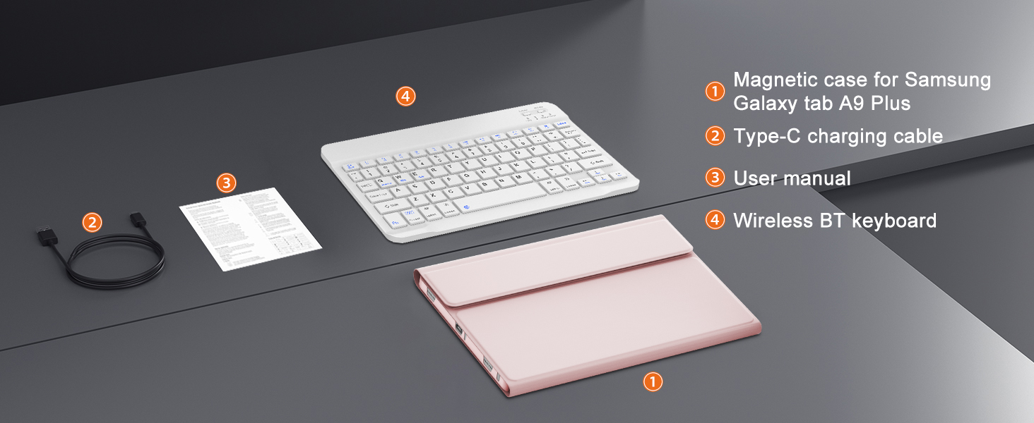 galaxy tab a9+ 5g case with keyboard