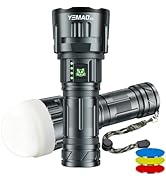 Yemao Super Bright Rechargeable Flashlight 2400 High Lumens,7000mAh Led Handheld Flashlights with...
