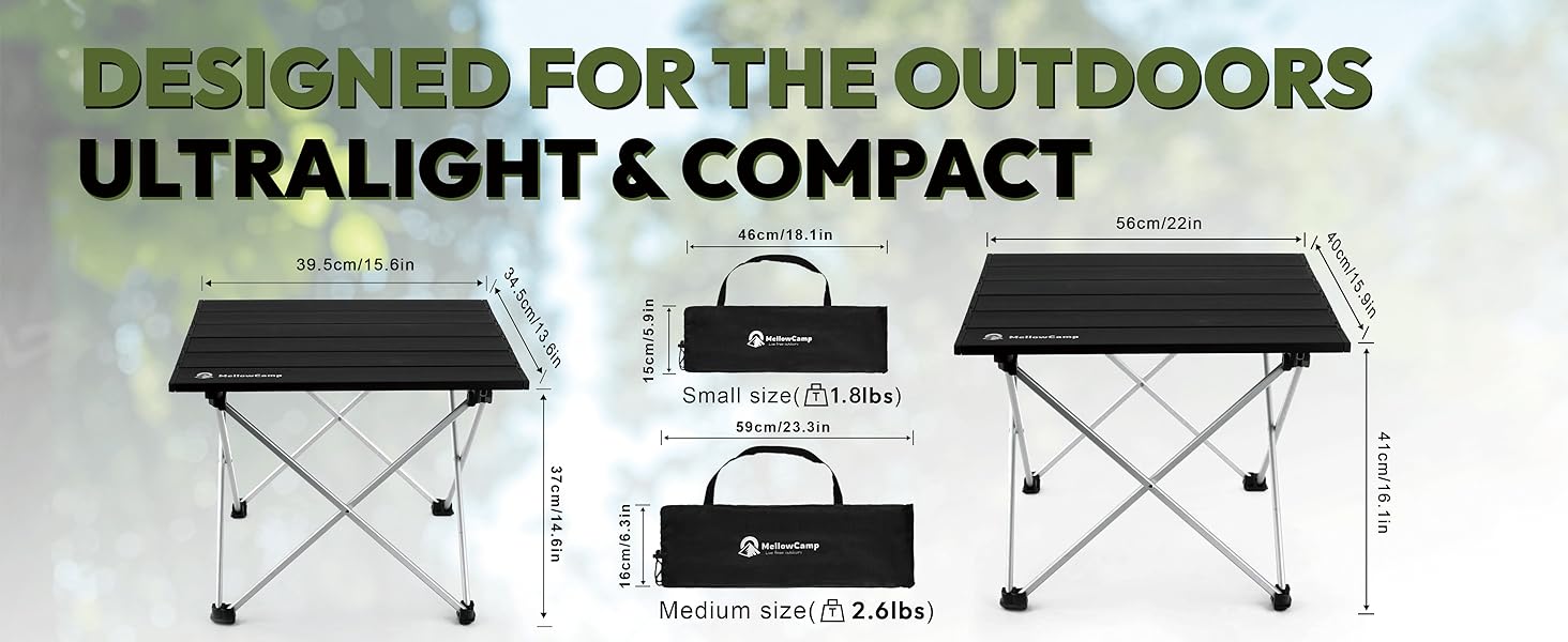 mellowcamp camping table size