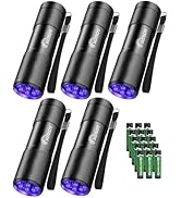 UV Flashlight Black Light UV Lights, 5 Pack 9 LED 395nm Ultraviolet Blacklight, Handheld Mini Tor...