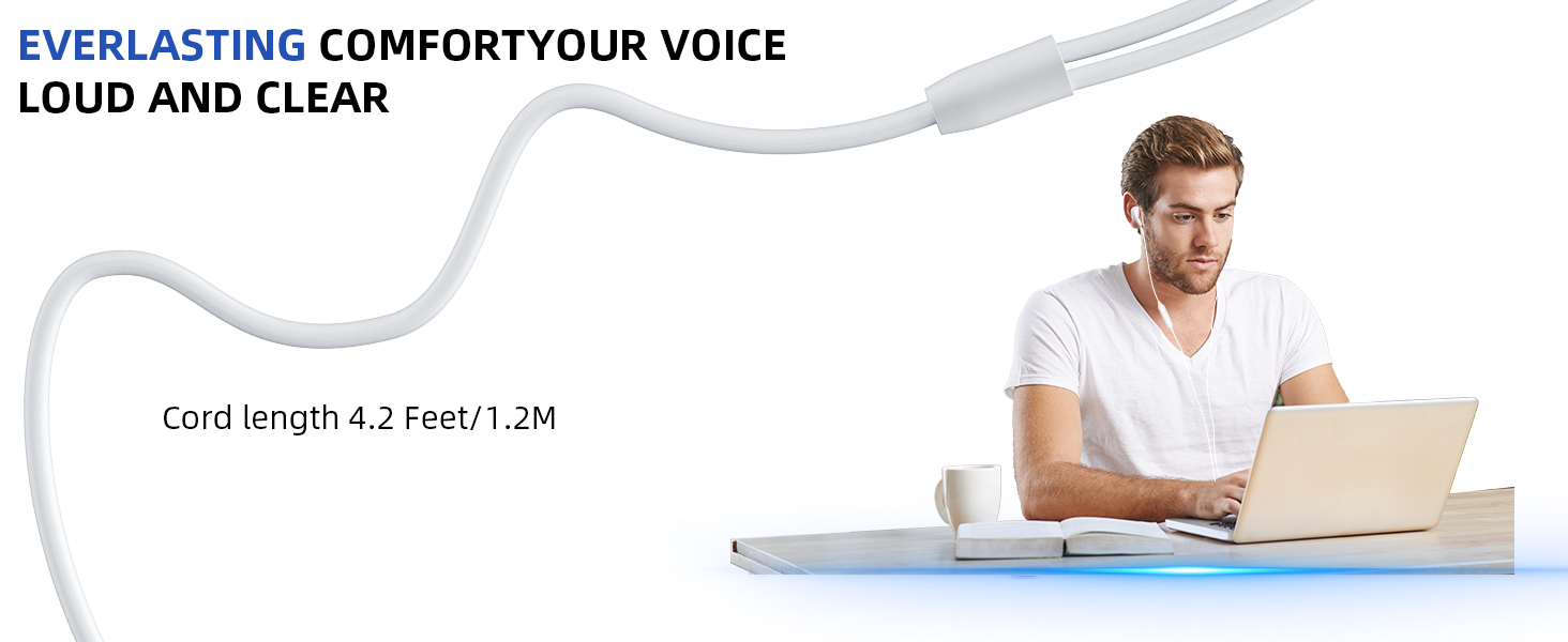 3.5mm Earbuds Hi-Fi Stereo Headphone Bass Wired Earphones with Mic Volume Control for iPhone 6