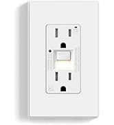 ELEGRP GFCI Outlet w/Nightlight, 15 Amp Self-Test GFI Electrical Outlet w/Thinner Design, Tamper ...