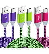 Pofesun USB C Cable 10ft Fast Charging, 3-Pack USB A to USB-C Fast Charger Braided Type C Cable C...