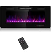 ARLIME 42” Electric Fireplace, Ultra-Thin Wall Fireplace Heater w/Remote Control &amp; Timer, 12 Flam...