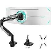 ARES WING Heavy Duty Single Monitor Arm - Gas Spring Aluminum Monitor Mount for 24"-57" Ultrawide...