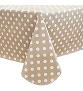 Heavy Duty Vinyl Tablecloth with Flannel Backing Waterproof Oil-Proof PVC Table Cloth Stain-Resis...