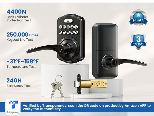 keypad door lock with handle