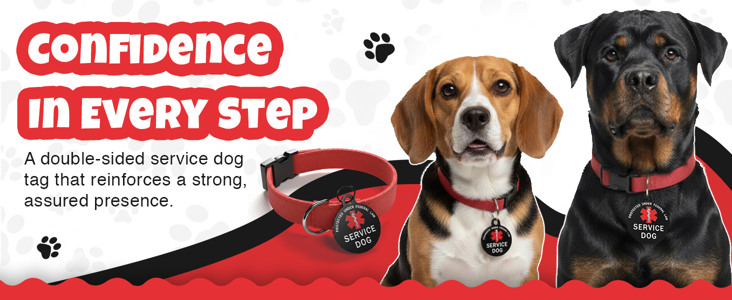 service dog tag double sided federal protection medical alert symbol